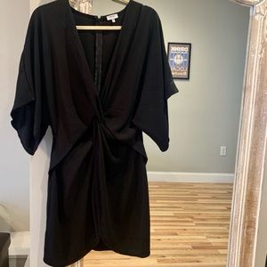 Black Tobi Knot Front Mini Dress